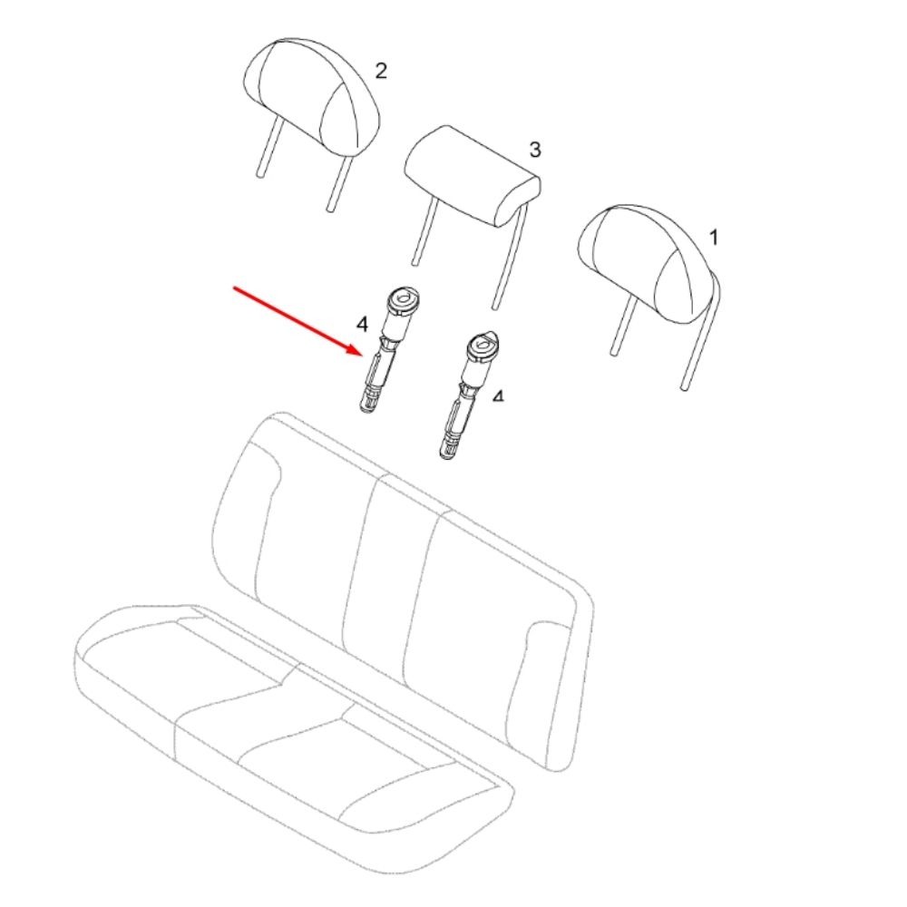 Opel Corsa C Rear Seat Headrest Guide Sleeve GM Genuine 13111147 - 7261739