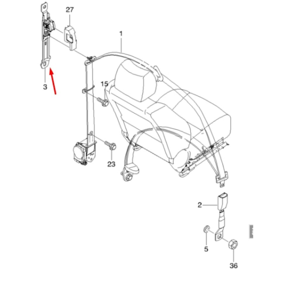 Chevrolet Epica Right And Left Compatible Seat Belt Height Adjustment Slide GM Original 96454701