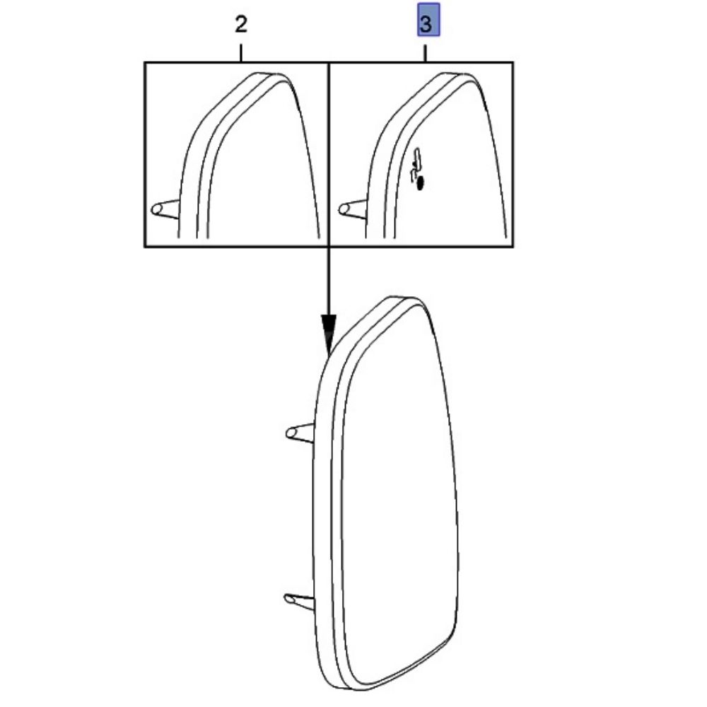 Opel Combo E Left Outside Rear View Mirror Glass With Blind Spot GM Genuine 39166021