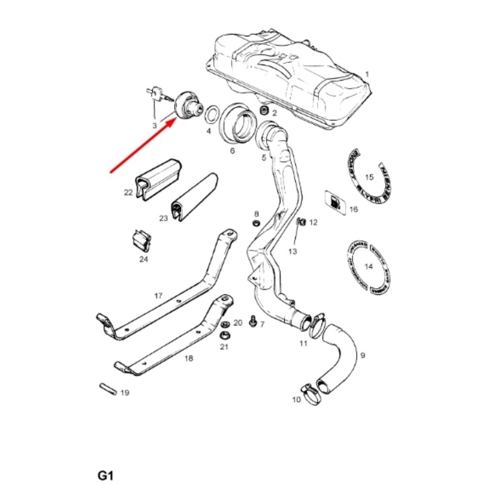 Opel Corsa A Petrol Tank Cap Locking Type GM Genuine 90350916 - 808330