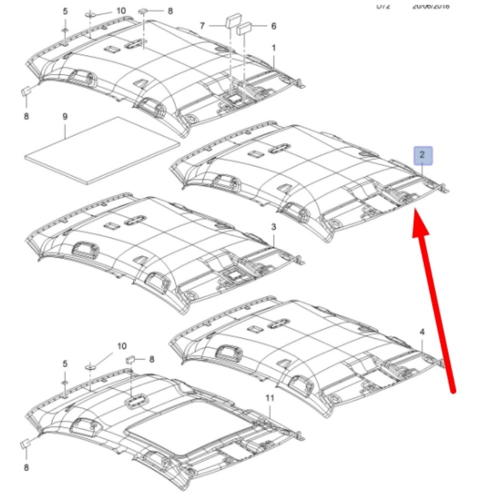 Product Code : 39015355 - Opel Corsa E Headliner Complete GM Original 39015355 - 23509972