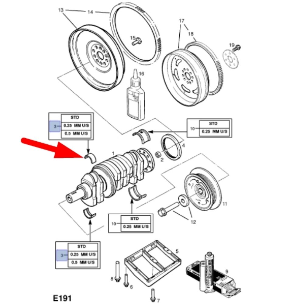 Product Code : 618148 - Main Bearing Opel Astra G, Vectra B, Omega B, Zafira A GM Genuine 618148 - 93170280