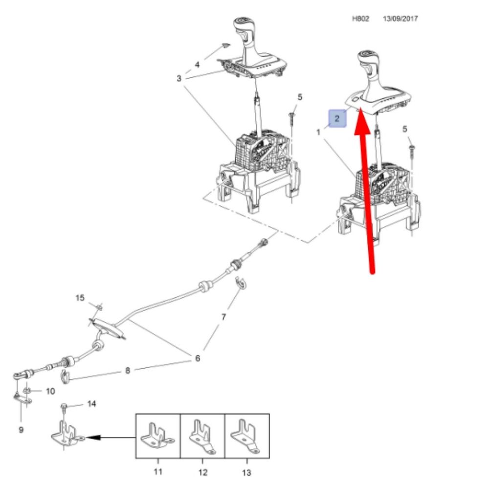 Opel Mokka Gear Shift Lever Lower Frame GM Genuine 95129196