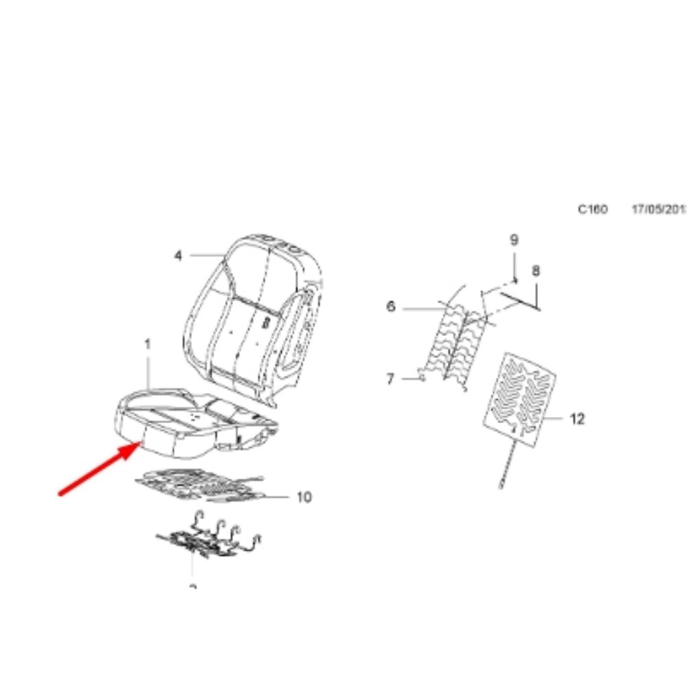 Product Code : 13292271 - Opel Insignia A Right Front Seat Upholstery GM Genuine 13292271 - 2250523