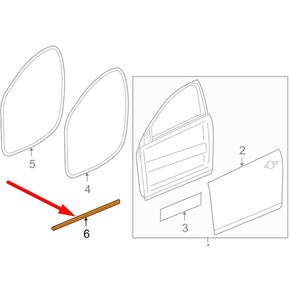 Chevrolet Aveo Left Rear Door Sheet GM Genuine 96890407