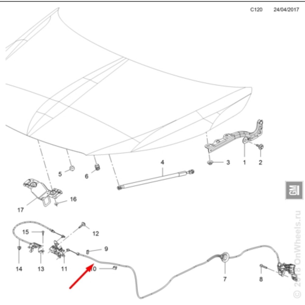 Product Code : 3644625 - Opel Crossland X Engine Bonnet Rope Holder GM Genuine 3644625