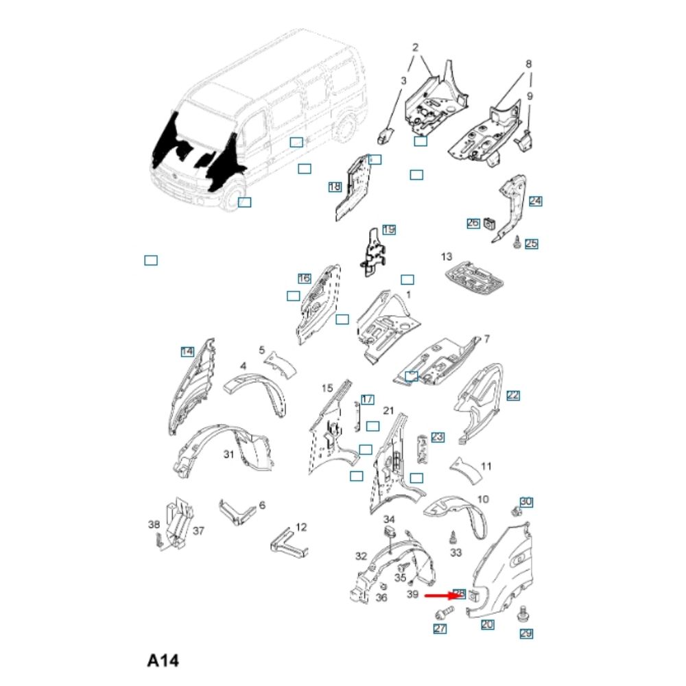 Product Code : 9161804 - Left Front Fender Nut Opel Movano A, Renault Master GM Original 9161804 - 4501504