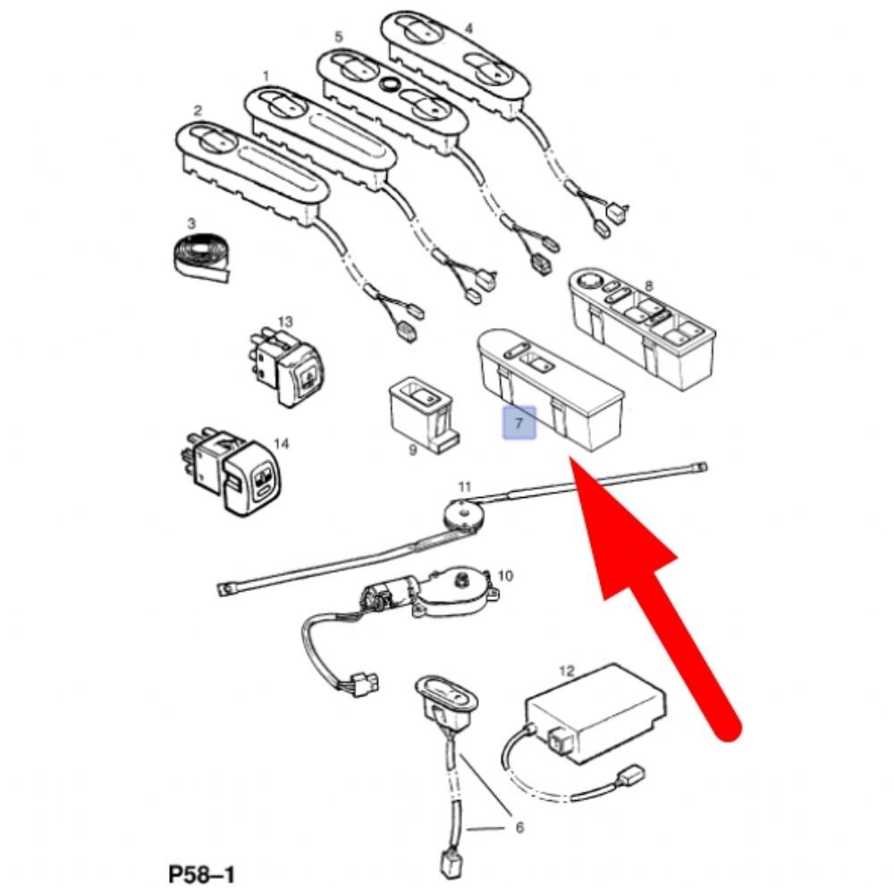 Product Code : 9224142 - Opel Omega B Right Front Door Window Release Button GM Original 9224142 - 6240632