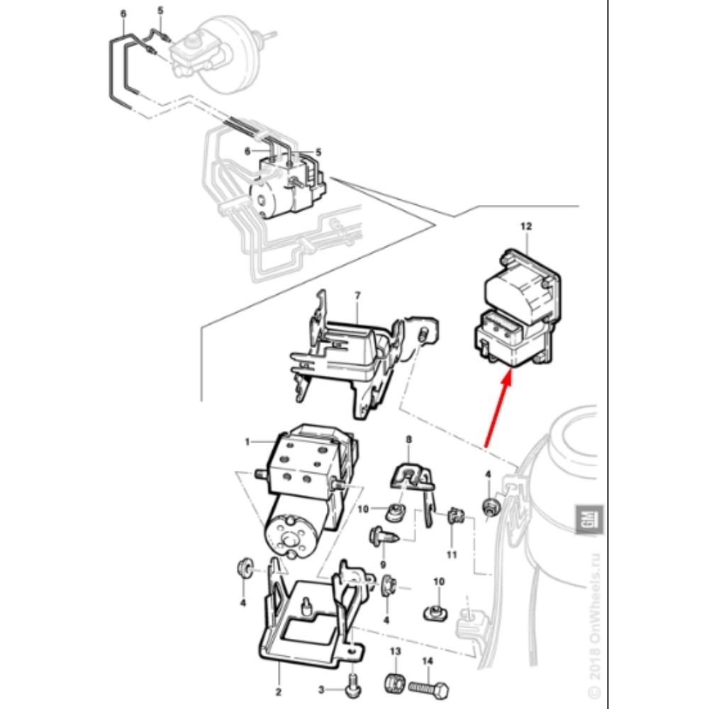 Product Code : 90498958 - Opel Astra G Rear Hydraulic Unit Bracket GM Genuine 90498958 - 5530496