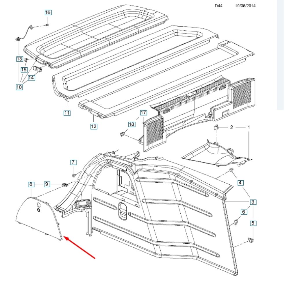 Product Code : 13438052 - Opel Corsa E Right Rear Side Luggage Inner Cover GM Genuine 13438052 - 2336779