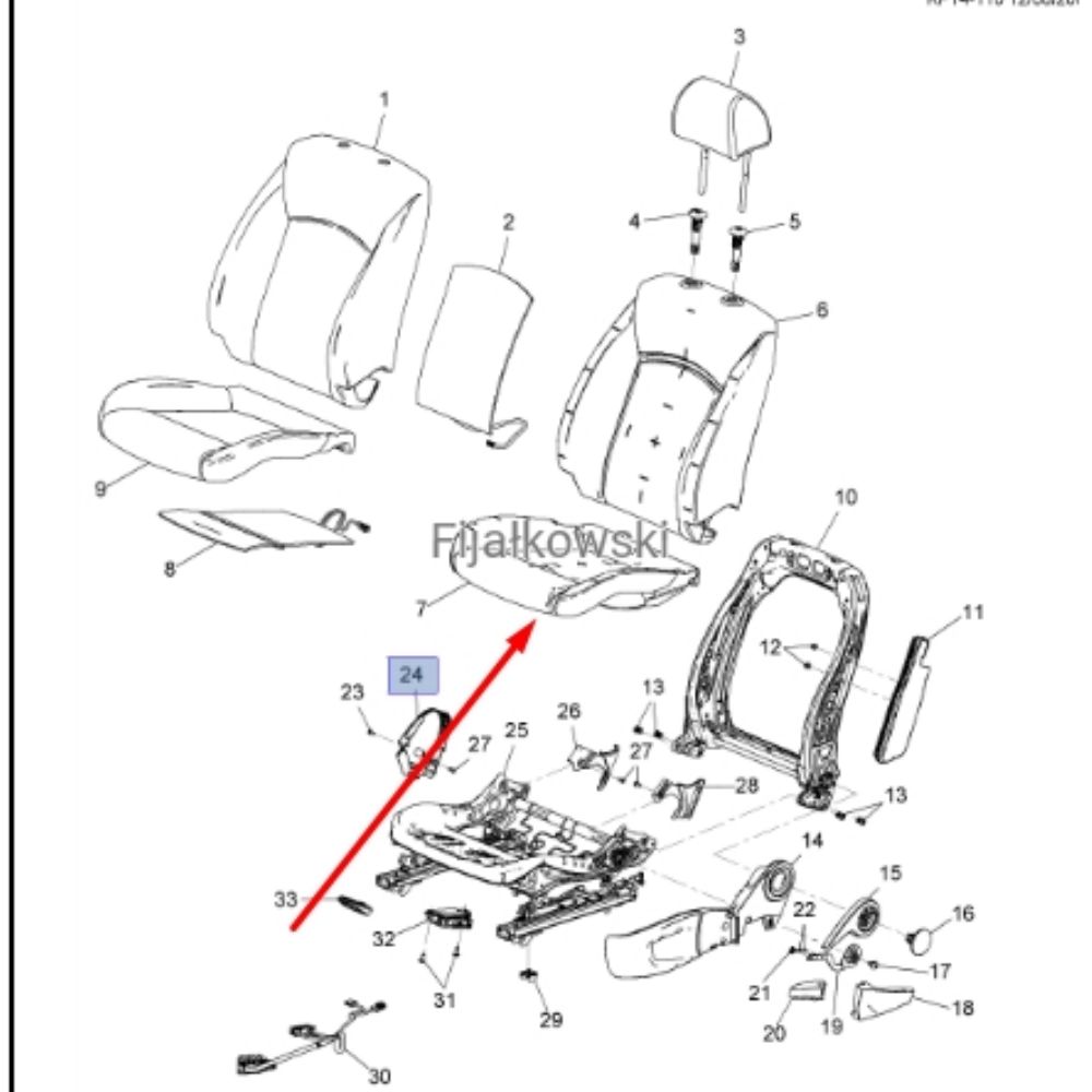 Product Code : 96875719 - Chevrolet Cruze Front Seat Trim GM Genuine 96875719