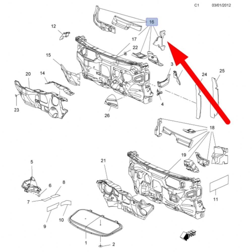 Product Code : 13398905 - Opel Astra J Interior Insulator Lower Instrument Panel GM Original 13398905 - 121043