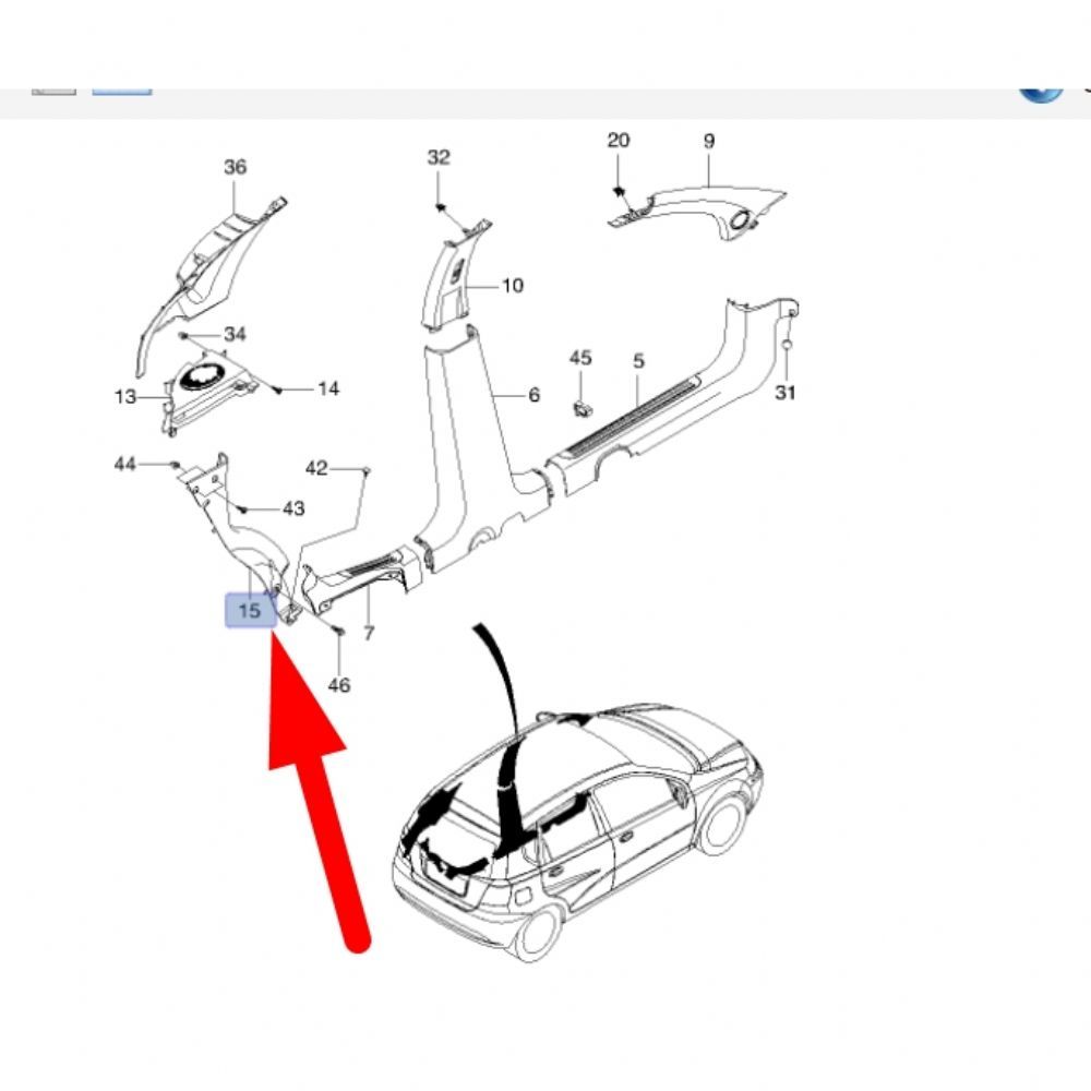 Product Code : 96413912 - Chevrolet Kalos Left Rear Inner Starter Cover GM Genuine 96413912