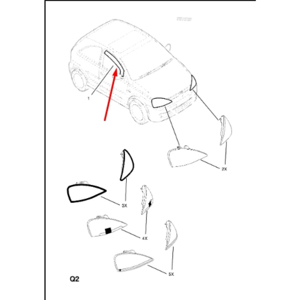 Product Code : 1732103 - Opel Corsa C Single Door Right Front Air Deflector GM Original 1732103 - 9121834