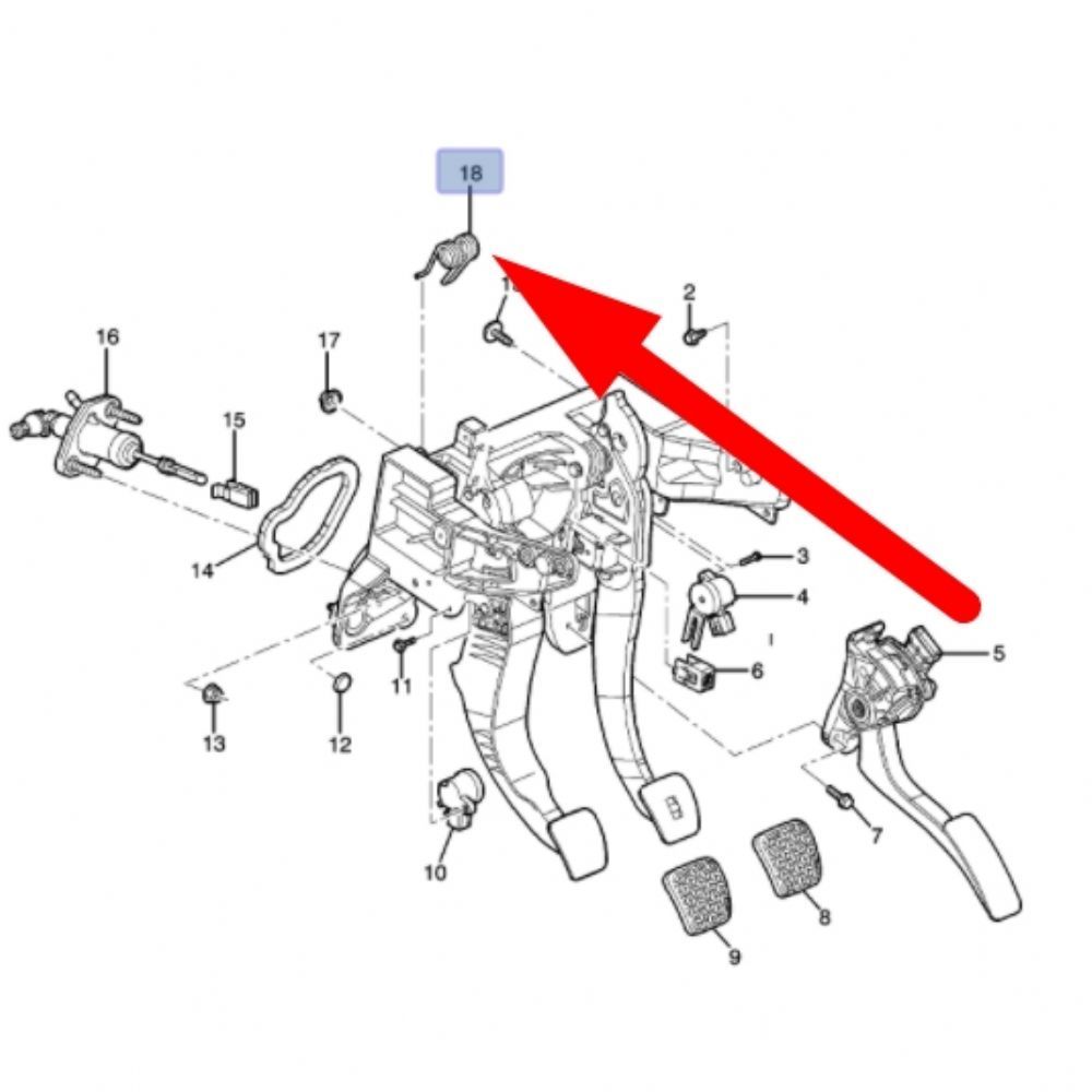 Chevrolet Orlando Brake Pedal Spring GM Genuine 13331925 - 672019