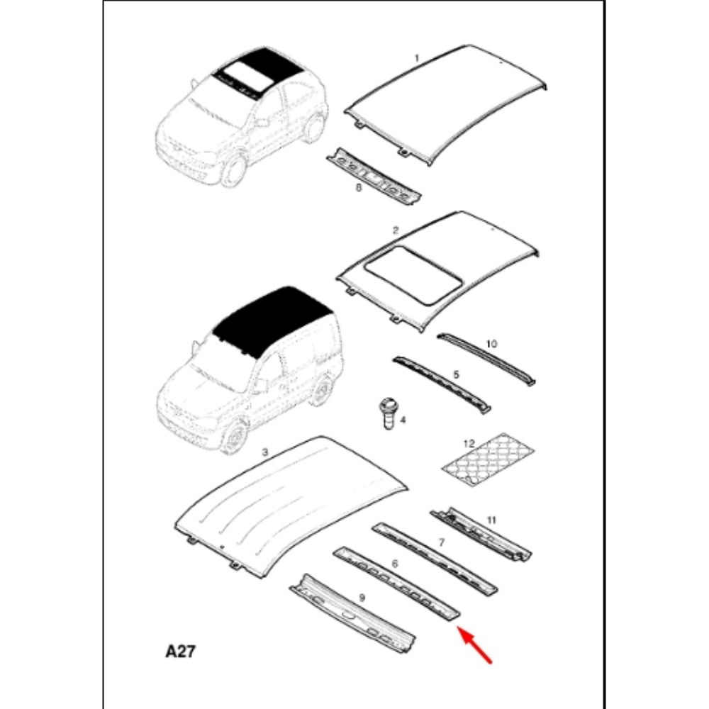 Product Code : 9196187 - Opel Corsa C Rear Upper Roof Spring GM Original 9196187 - 187023