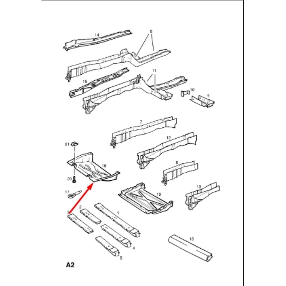 Product Code : 9149730 - Opel Omega B Right Upper Chassis Cover Plate GM Original 9149730 - 5212454