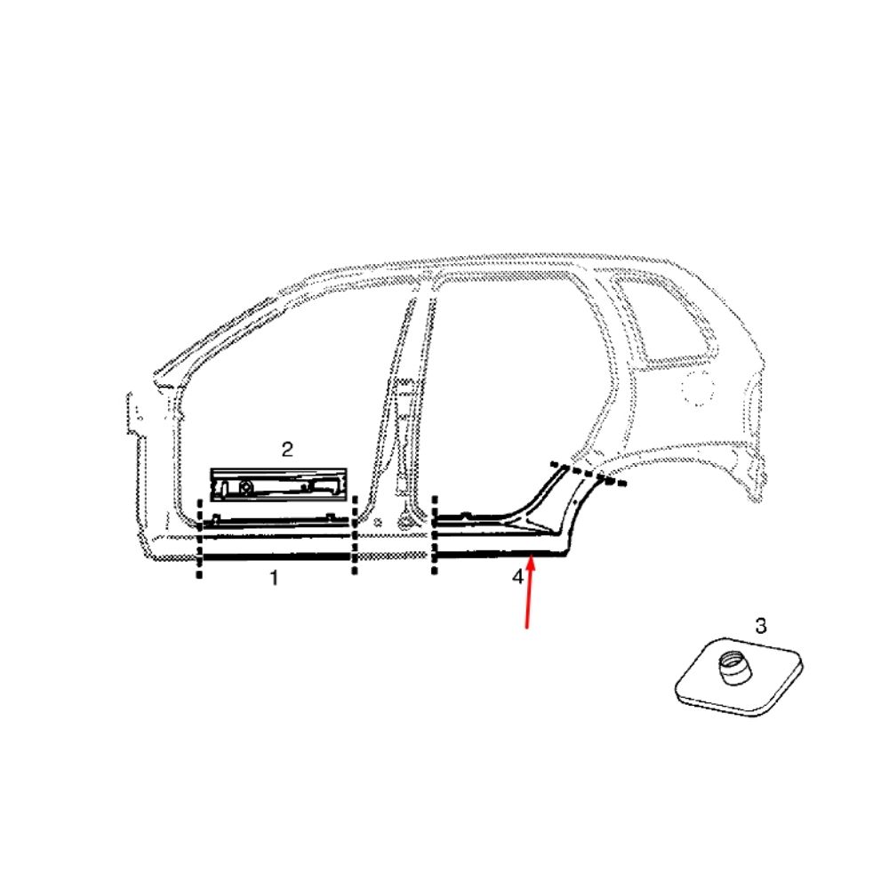 Product Code : 90533397 - Opel Corsa B Left Rear Rocker Sill Sheet GM Original 90533397 - 5164533