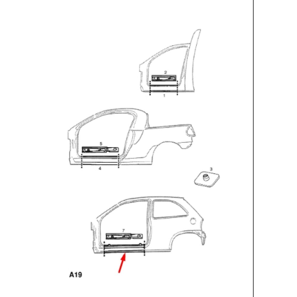 Product Code : 90533395 - Opel Corsa B Left Front Front Rocker Sill Sheet GM Original 90533395 - 5164531