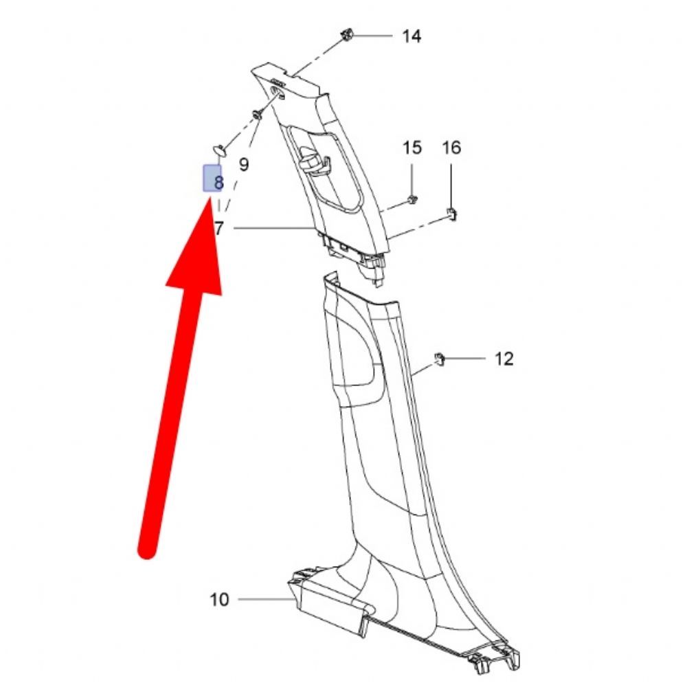 Product Code : 20917559 - C Column Airbag Bolt Concealment Cover Opel Astra J, Zafira C GM Original 20917559 - 122397