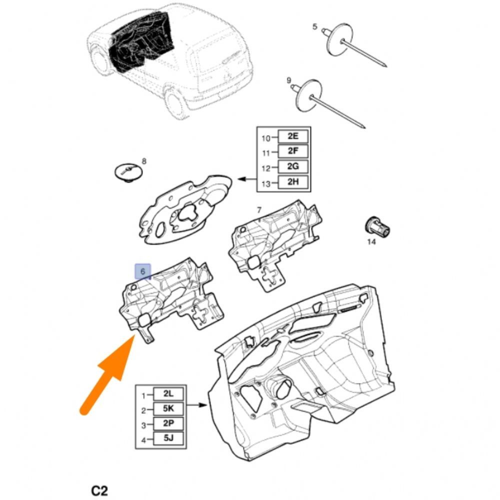 Product Code : 9116351 - Opel Corsa C Exterior Instrument Panel Butt Insulation GM Original 9116351 - 107110