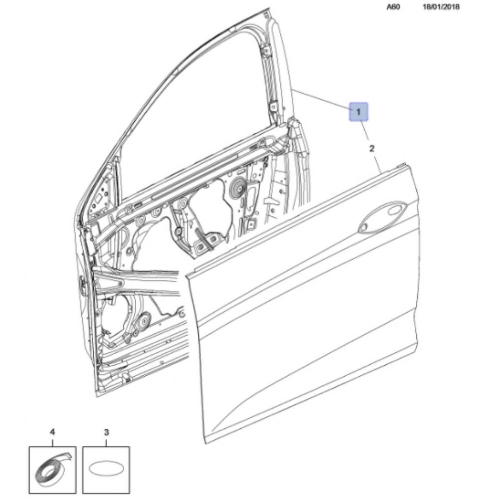 Product Code : 39128508 - Opel Insignia B Right Front Door Complete GM Original 39138838 - 39171972