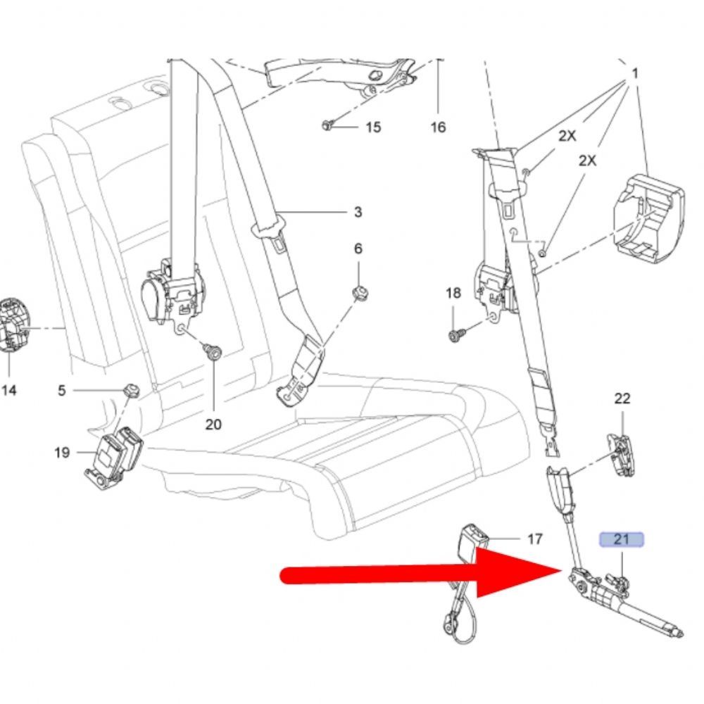 Product Code : 39015885 - Opel Cascada Seat Belt Front Right Retractor Cover GM Original 39015885