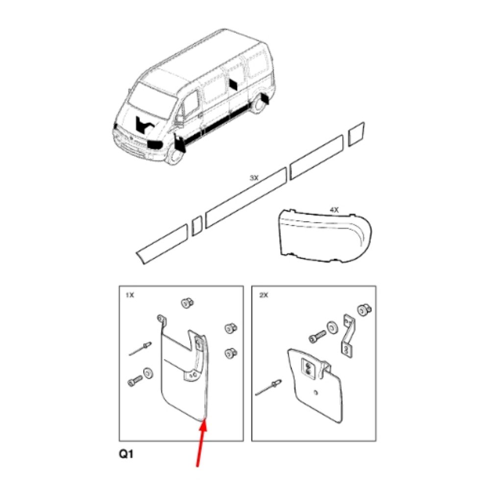 Product Code : 4502247 - Rear Leg Brace Opel Movano A, Renault Master GM Genuine 4502247 - 9121699