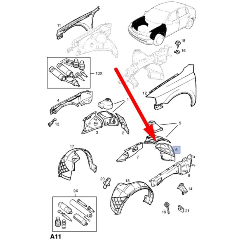 Product Code : 6110113 - Opel Astra G Left Front Or Rear Wheel Seat GM Genuine 6110113 - 90521701