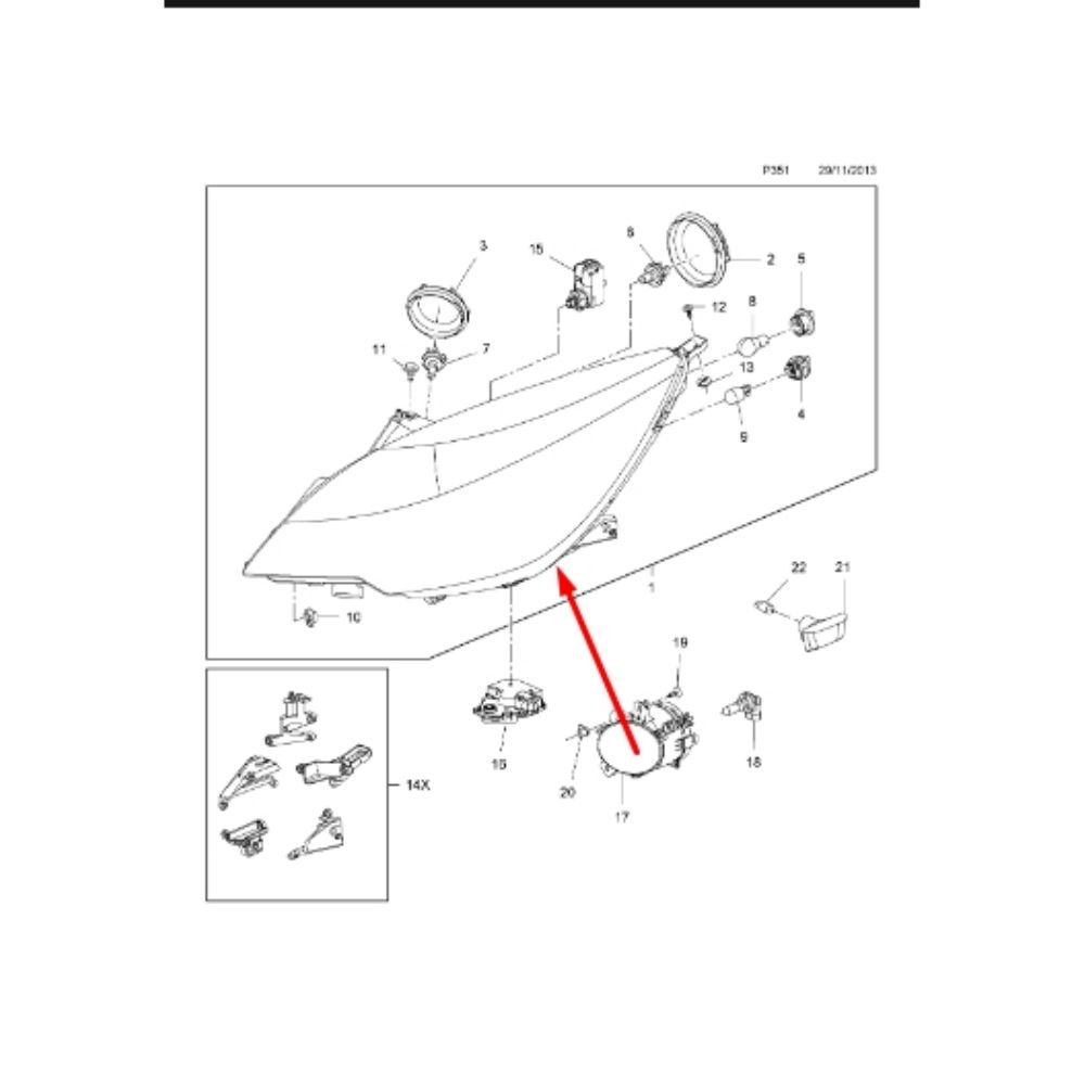 Product Code : 13420069 - Opel Meriva B Right Front Headlamp Complete GM Original 13420069 - 1216823
