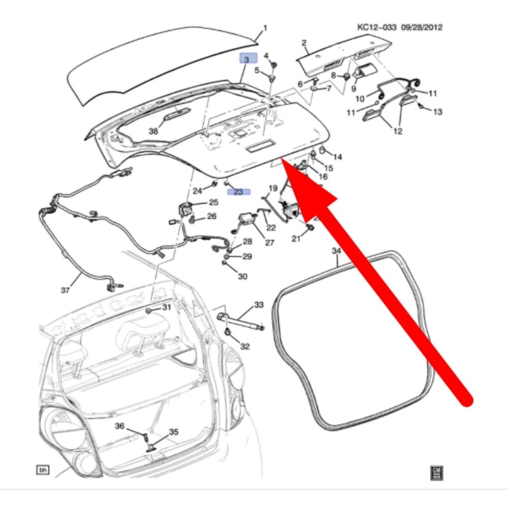 Product Code : 95387491 - Chevrolet Spark M300 Rear Tailgate GM Genuine 95387491