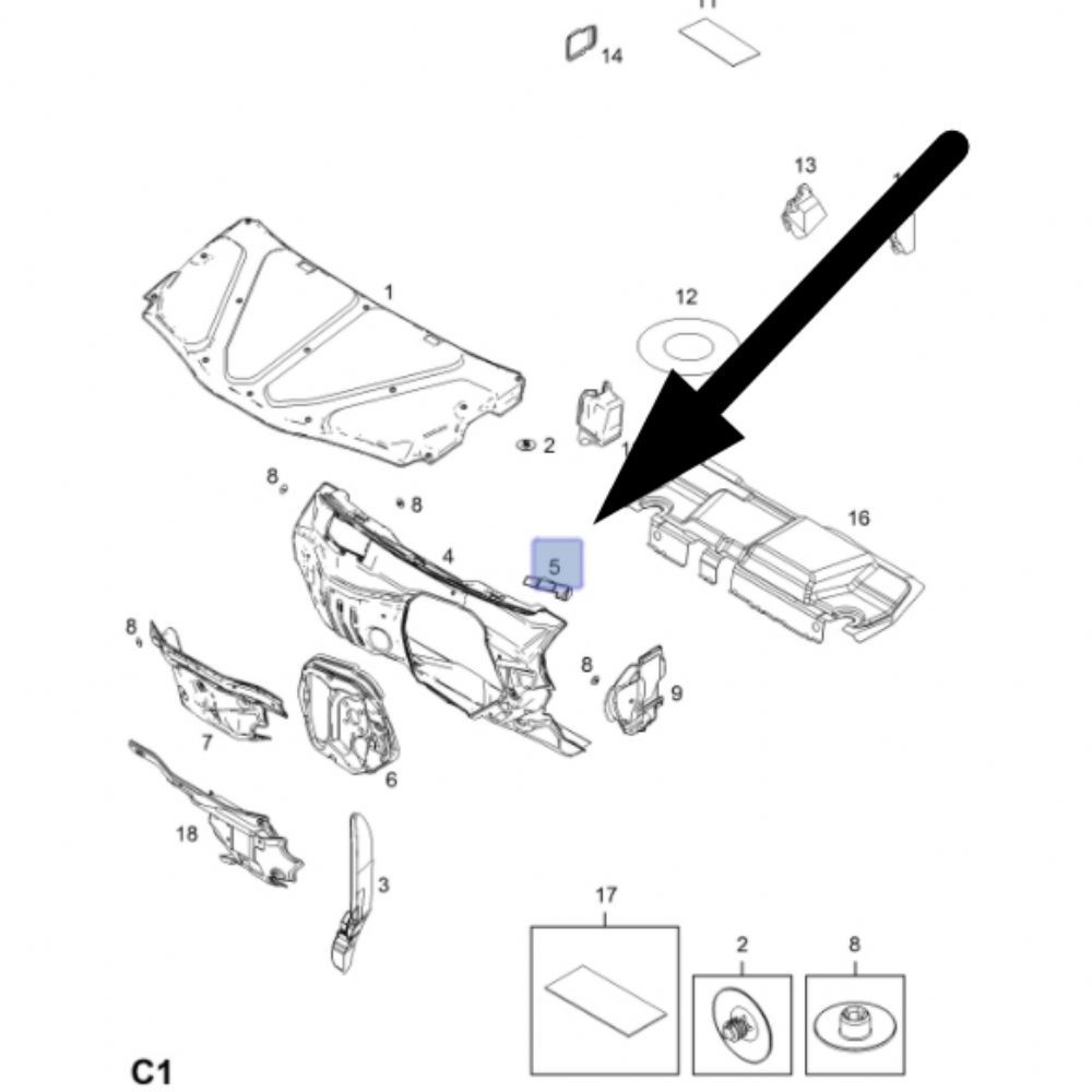 Product Code : 96813444 - Chevrolet Captiva Right Rain Grille Foam Insulator GM Genuine 96813444