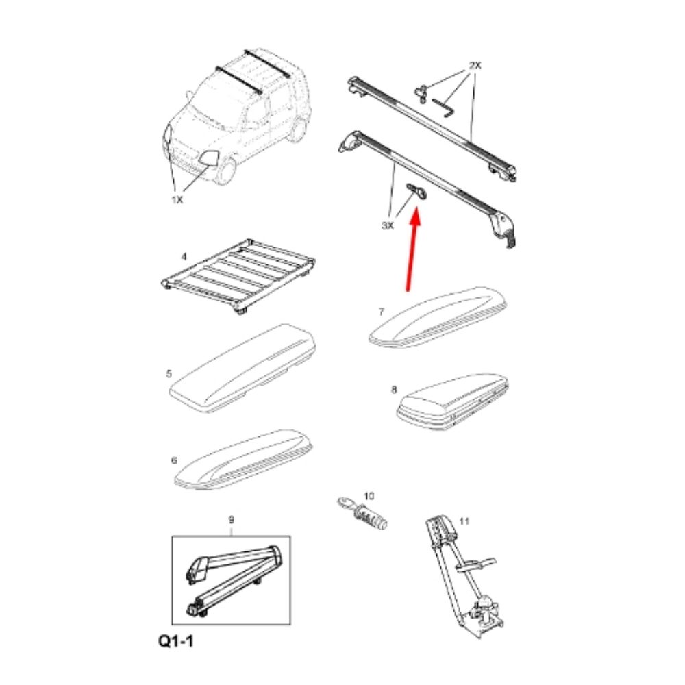 Product Code : 1732702 - Opel Agila A Top Roof Ski Carrier GM Genuine 1732702 - 9162800