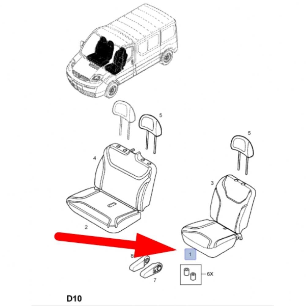 Product Code : 4413629 - Opel Vivaro A, Renault Traffic Front Seat Seat Cover GM Genuine 4413629 - 93161247