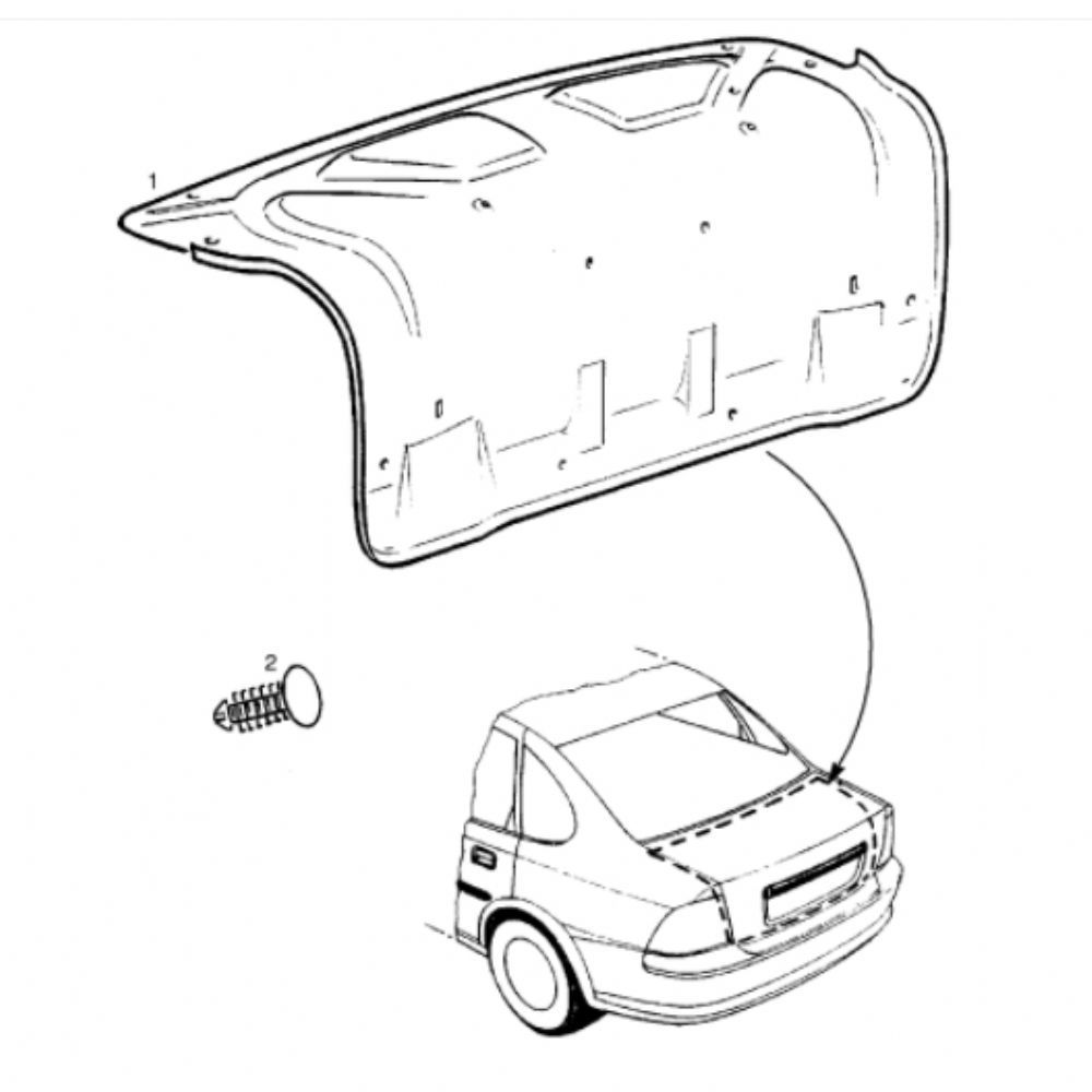 Opel Vectra B Rear Boot Lid Carpet Complete GM Genuine 2223005 - 90439316