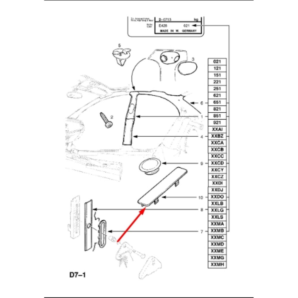 Product Code : 2225148 - Opel Omega B Left Centre Pillar Cover Beige GM Genuine 2225148 - 90440715