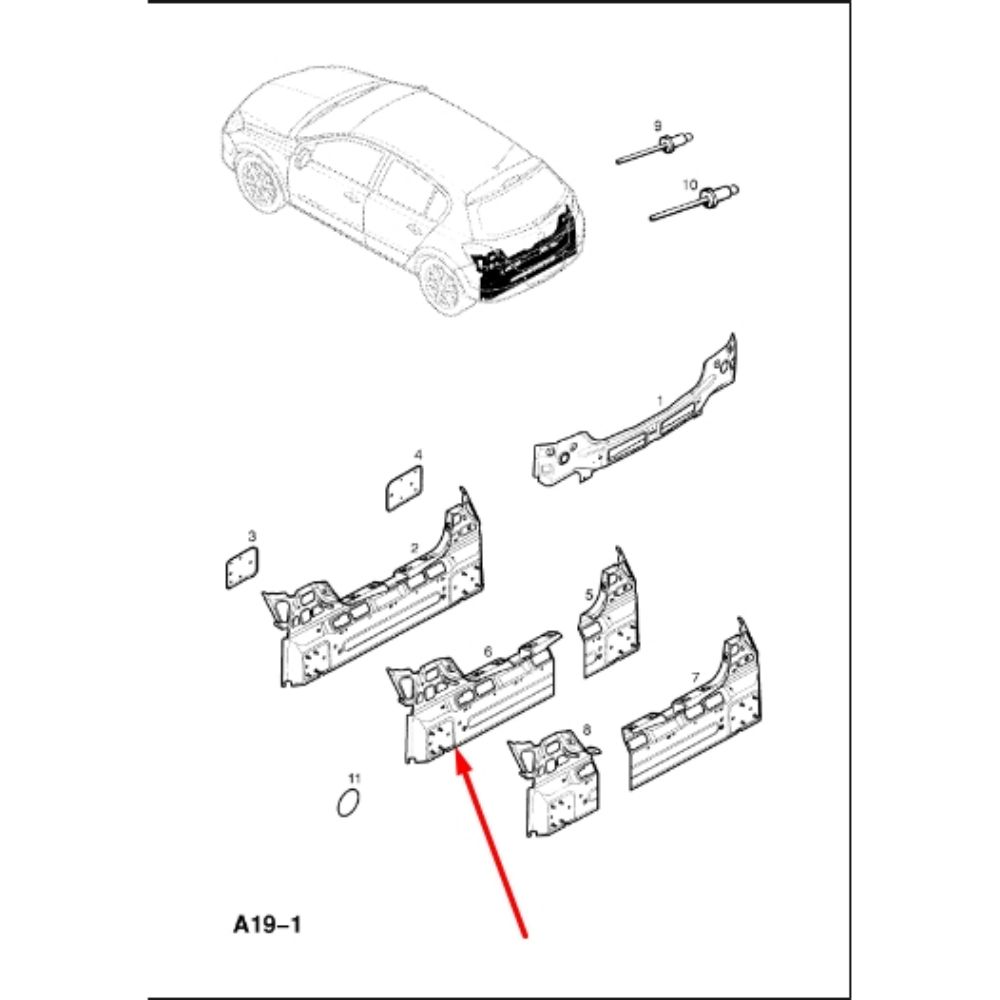 Opel Astra H Left Lower Rear Panel Complete GM Genuine 5184251 - 13175428