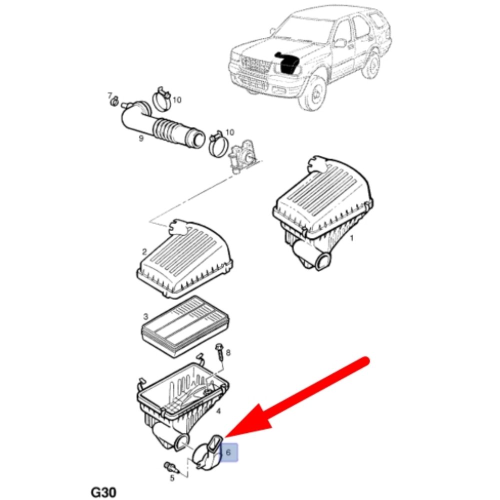 Product Code : 834516 - Opel Frontera B Air Filter Tube GM Original 834516 - 97130364