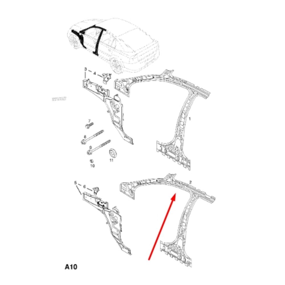 Product Code : 5181505 - Opel Vectra C Left Inner A-B Pillar Sheet F69 GM Original 5181505 - 13136957