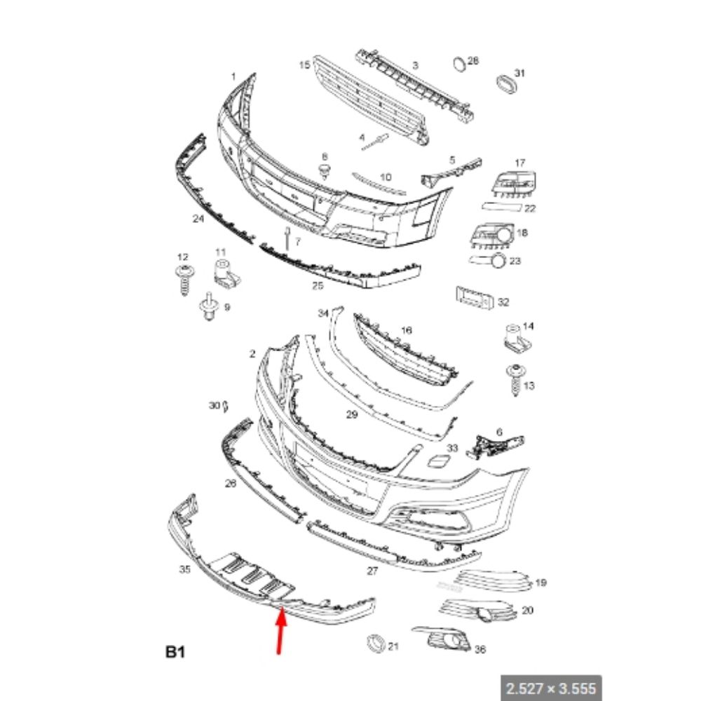 Product Code : 1705054 - Opel Vectra C Front Bumper Lower Extension Line Pack2 Sport Pack GM Original 1705054 - 9271529