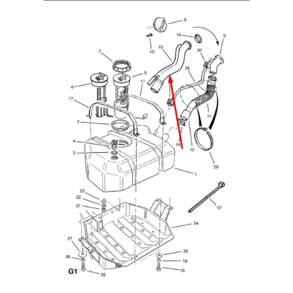 Opel Frontera A Fuel Tank Filler Pipe GM Genuine 5806560 - 93182637