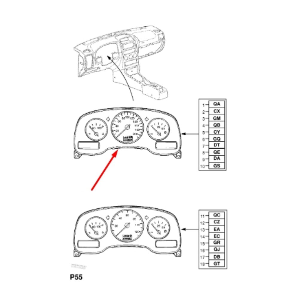 Product Code : 1256252 - KM Indicator Clock Complete Opel Astra G, Zafira A GM Original 1256252 - 9193356