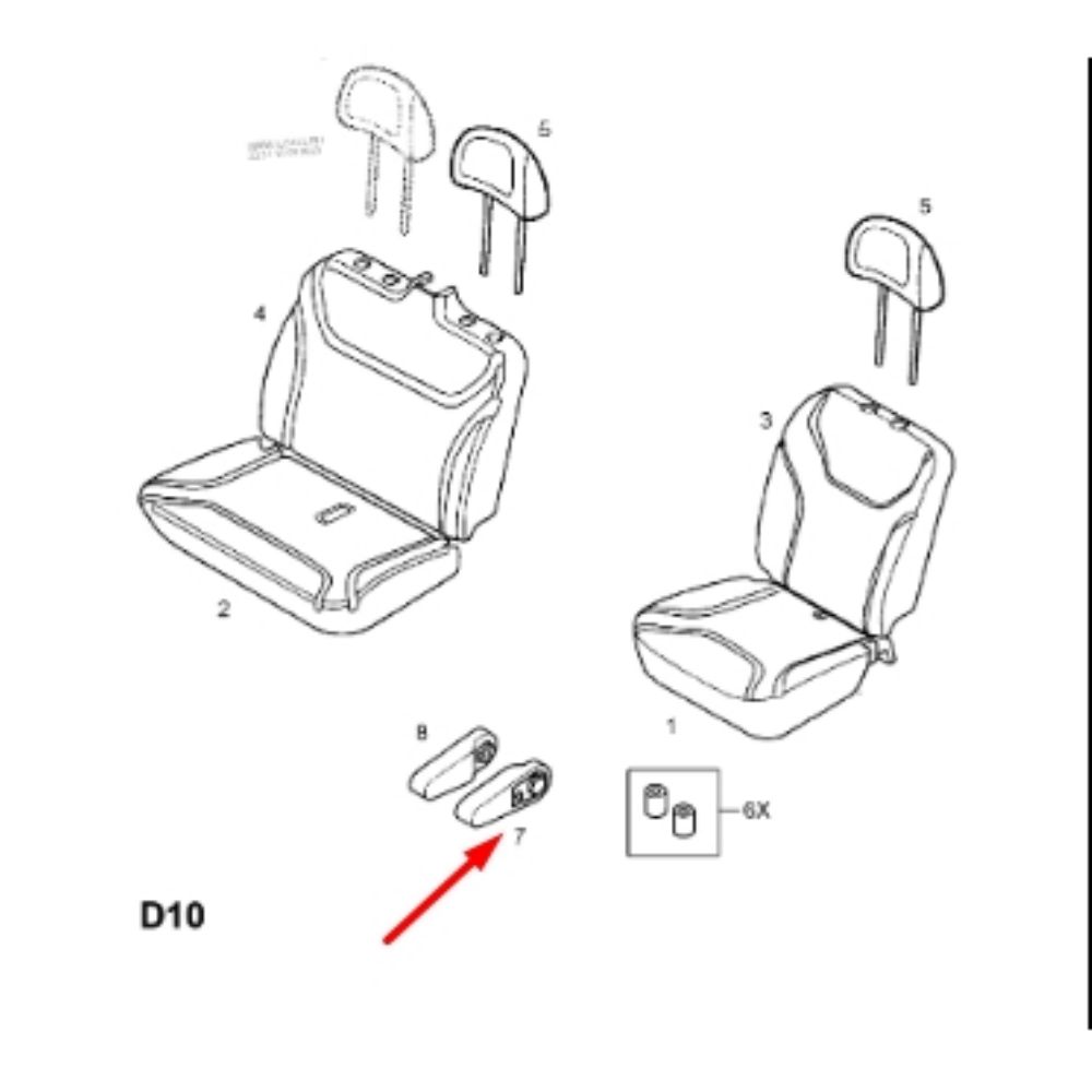 Opel Vivaro A Front Centre Armrest GM Genuine 4430981 - 93161517