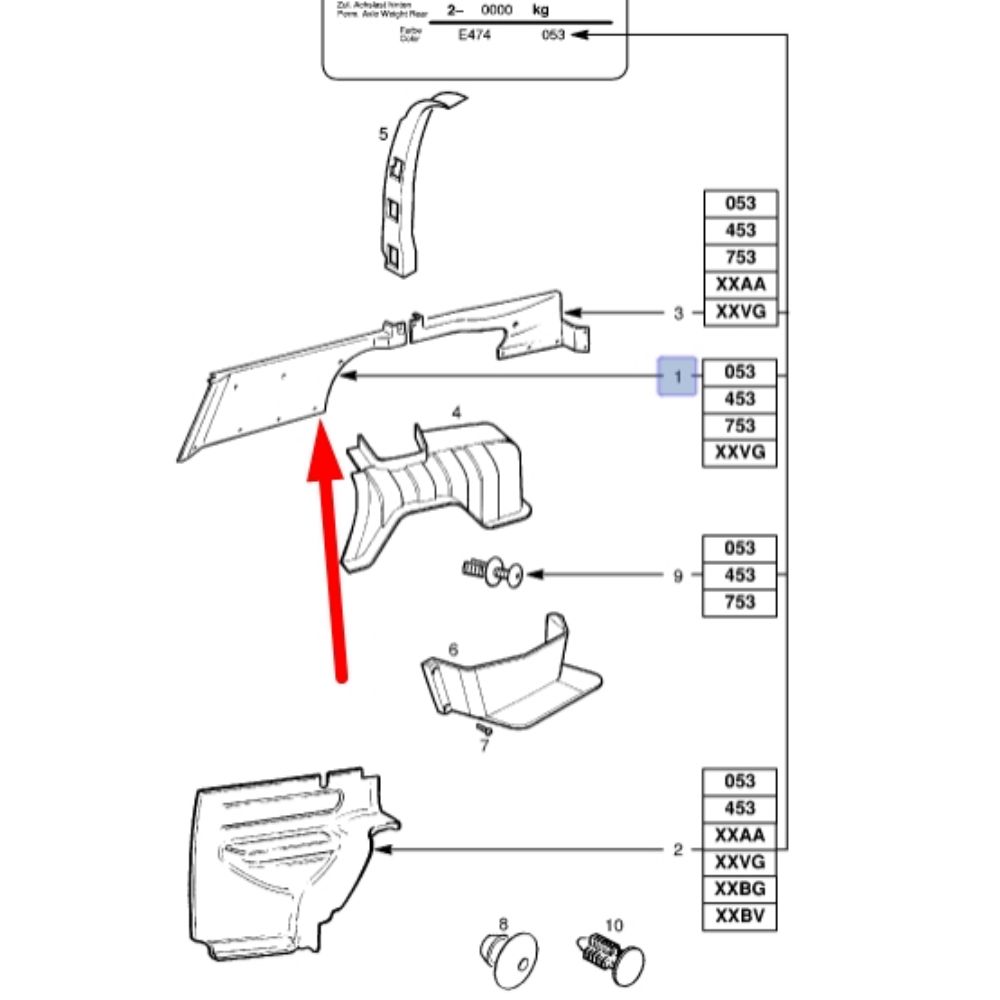 Opel Combo B Rear Left Front Interior Trim GM Genuine 7330005 - 90438809