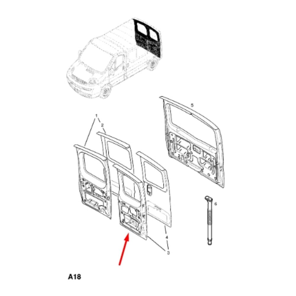 Product Code : 4412124 - Opel Vivaro A Right Rear Tailgate GM Genuine 4412124 - 93160847