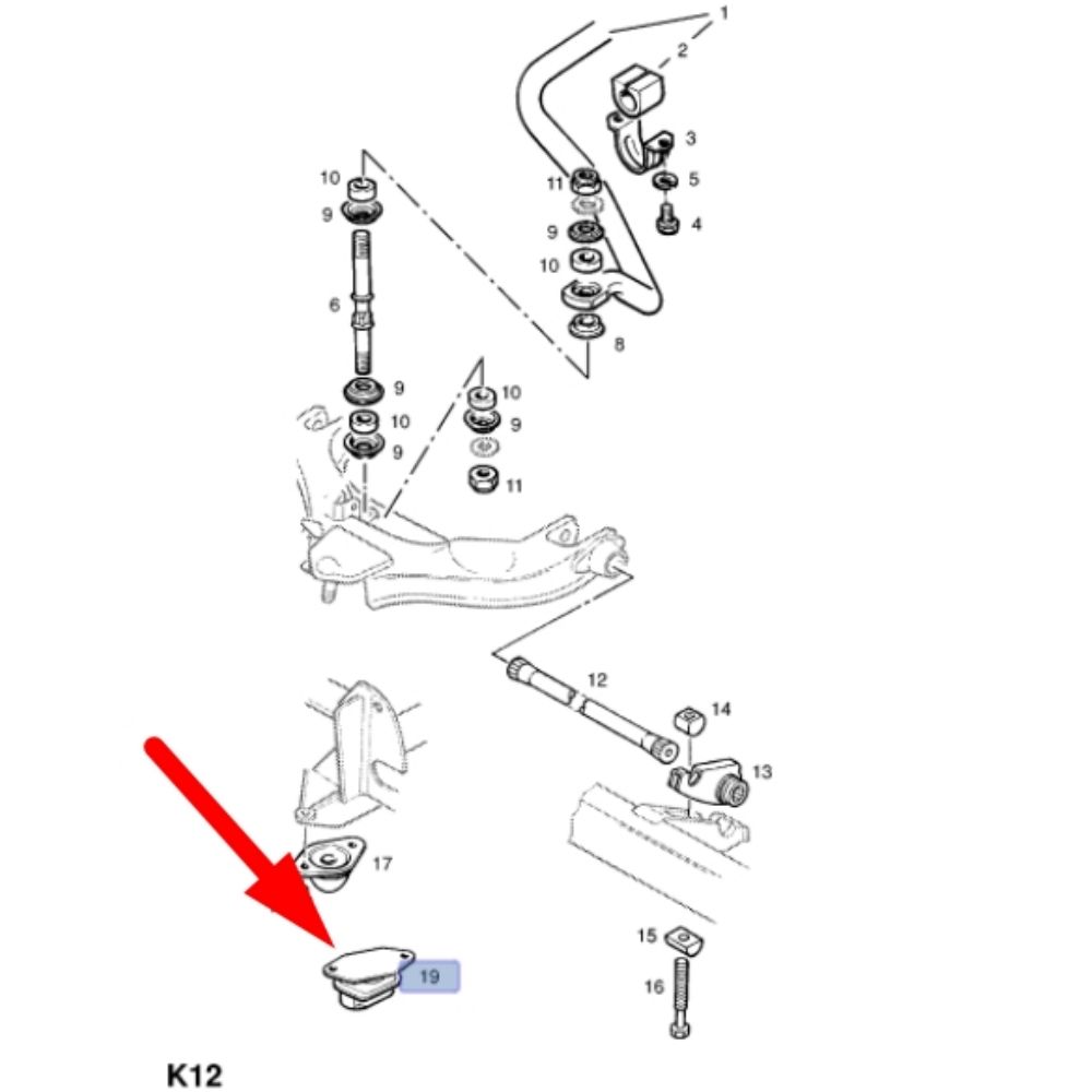 Opel Frontera A Left Front Damper Mount GM Genuine 344413 - 94374431