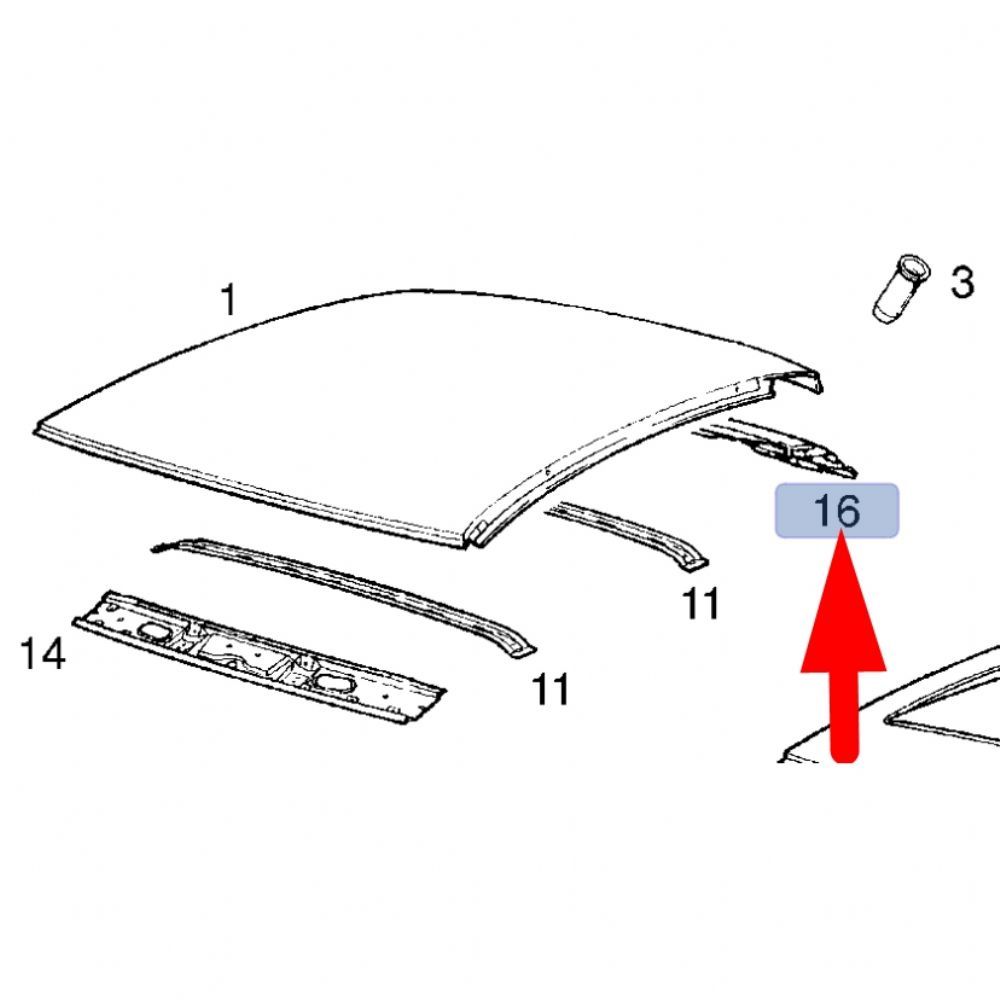 Product Code : 187213 - Opel Astra F Rear Roof Rail GM Genuine 187213 - 90506250