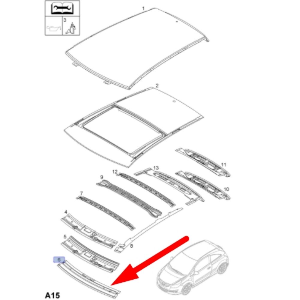 Product Code : 188034 - Opel Corsa E Front Roof Sunroof Rail GM Genuine 188034 - 93189163