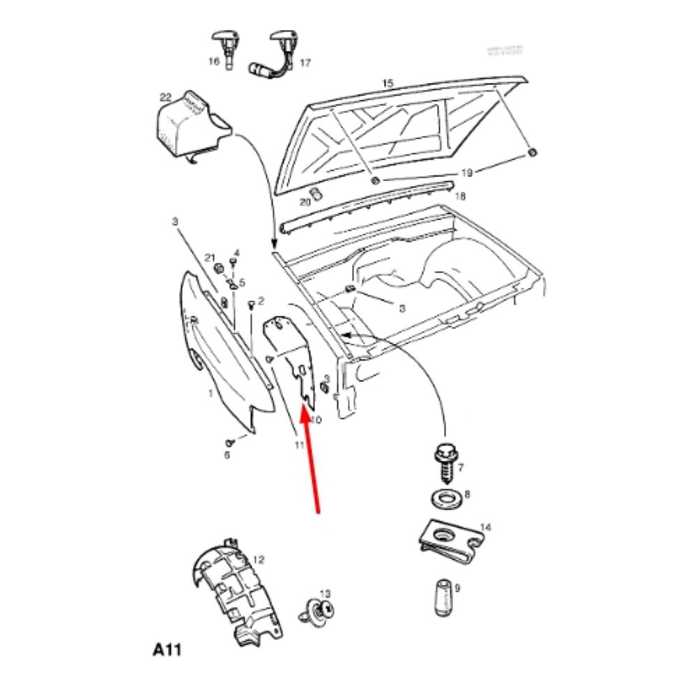 Product Code : 91148247 - Opel Frontera A Left Rear Fender Cover GM Original 91148247 - 1101339