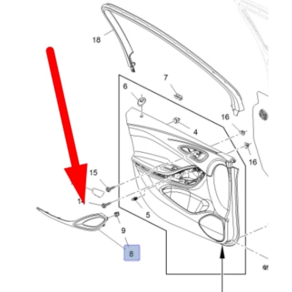 Product Code : 39068978 - Opel Astra K Left Front Door Inside Handle GM Genuine 39068978